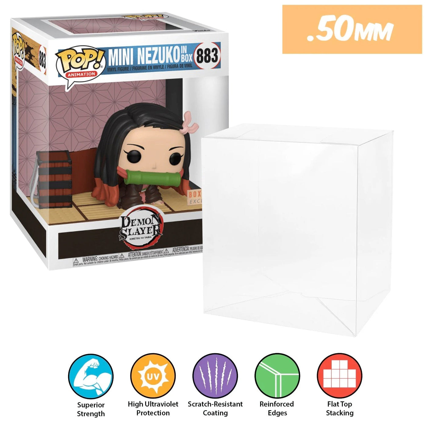 Funko POP! 6 inch Demon Slayer Mini Nezuko in Box #883 Pop Protector Size CONFIRMED by Display Geek