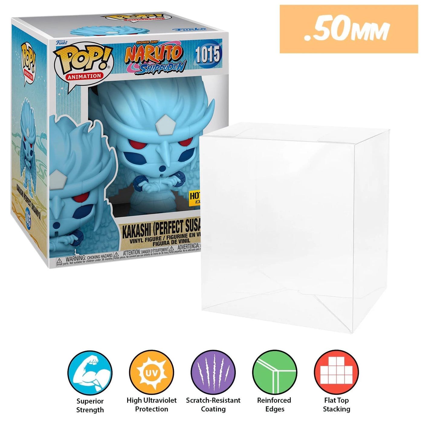 Funko POP! 6 inch Kakashi Perfect Susano'o #1015 Pop Protector Size CONFIRMED by Display Geek