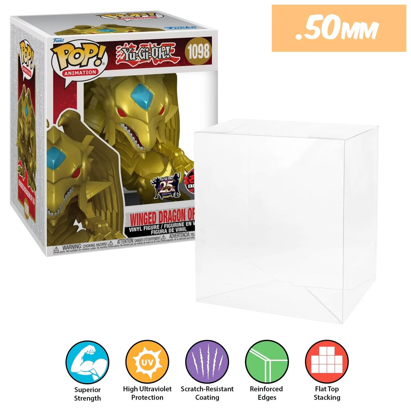 Funko POP! 6 inch Yu-Gi-Oh Winged Dragon Of Ra Pop Protector Size CONFIRMED by Display Geek