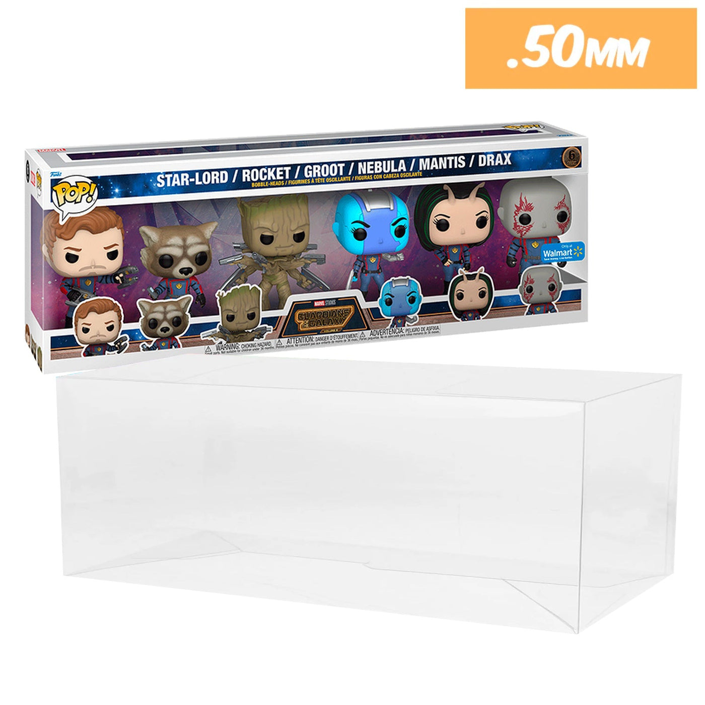 Funko POP! 6 Pack Guardians of the Galaxy Star-Lord, Rocket, Groot, Nebula, Mantis & Drax Pop Protector Size CONFIRMED by Display Geek