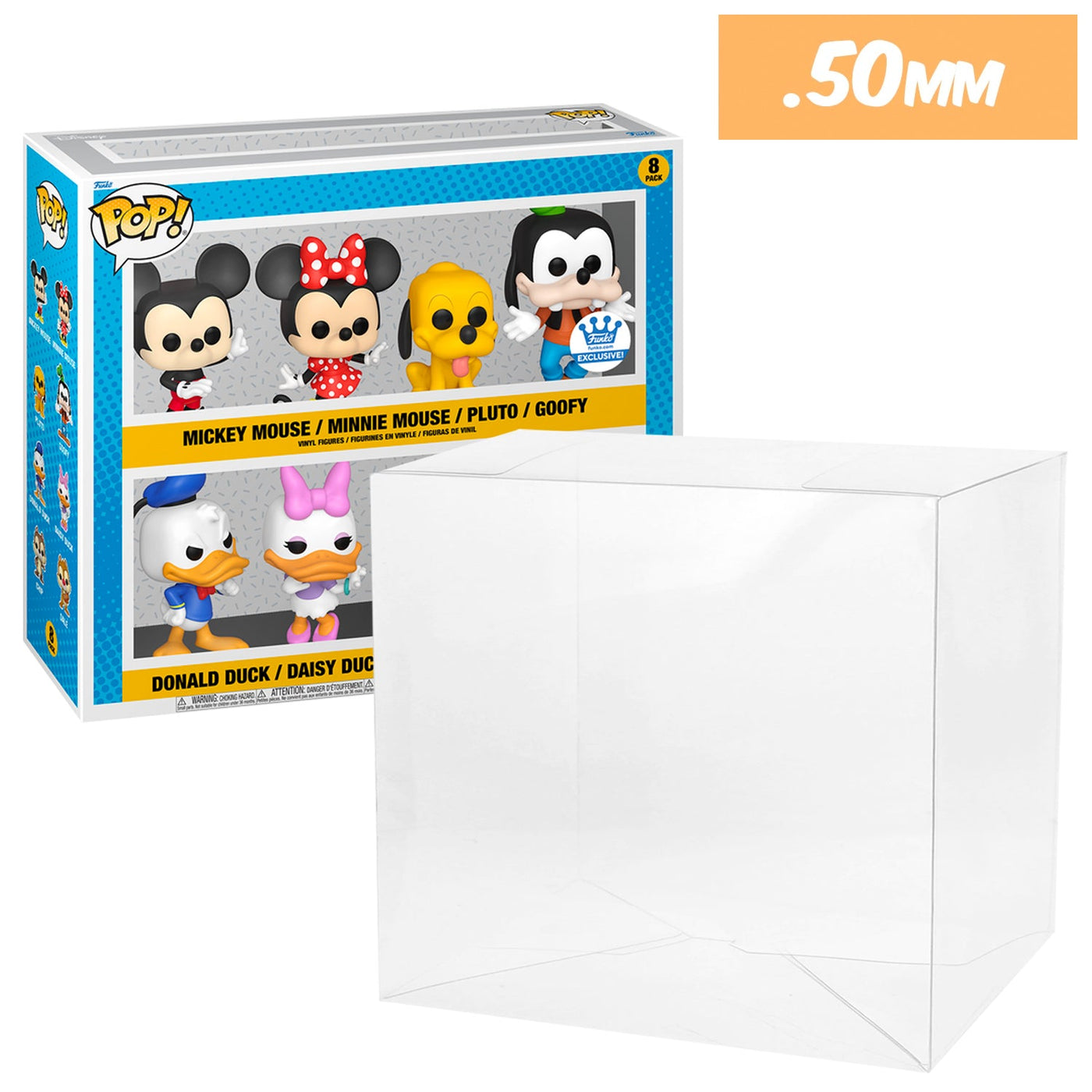 Funko POP! Mickey and Friends - Mickey Mouse, Minnie Mouse, Pluto, Goofy, Donald Duck, Daisy Duck, Chip & Dale 8 Pack Pop Protector Size CONFIRMED!