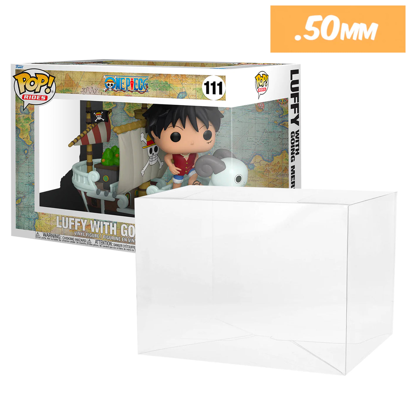 Funko POP! Rides Luffy with Going Merry #111 Pop Protector Size CONFIRMED!