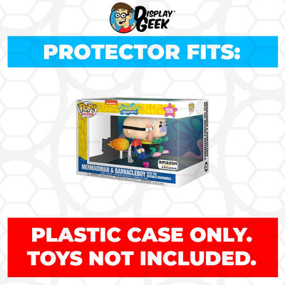 Funko POP! Rides Mermaidman & Barnacleboy with the Invisible Boatmobile #126 Pop Protector Size CONFIRMED by Display Geek