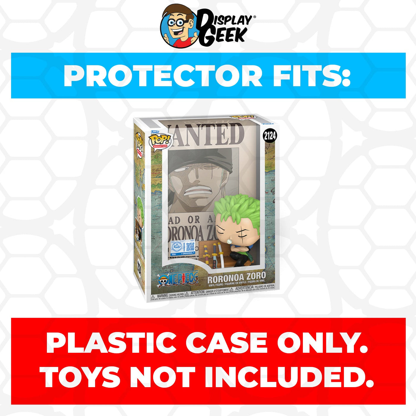 Funko POP! Cover Poster One Piece - Roronoa Zoro #2124 Pop Protector Size CONFIRMED by Display Geek 