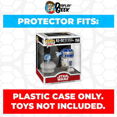 Funko POP! Deluxe R2-D2 And Princess Leia Hologram #766 Pop Protector Size CONFIRMED by Display Geek