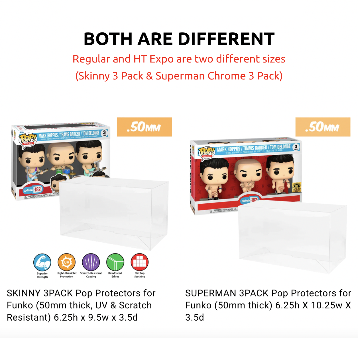 Funko POP! Blink 182 HT Expo 3 Pack Pop Protector Size CONFIRMED ...
