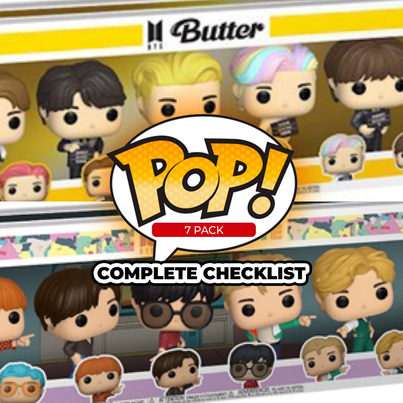 Funko Pop 7 Pack Complete Checklist and Protectors by Display Geek