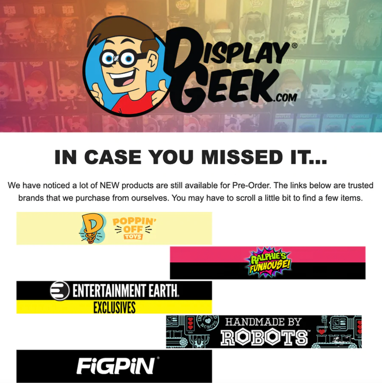 Display Geek Weekly Recap Pre-Orders Funko Pop Soda Figpin HMBR