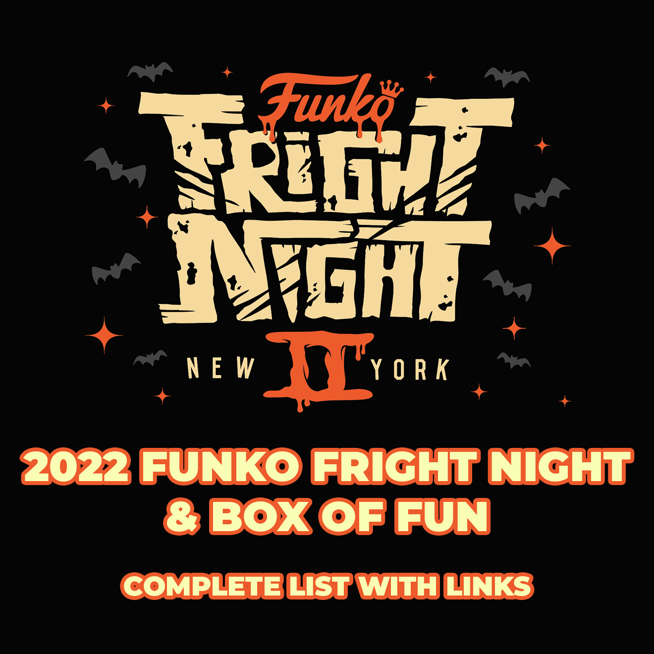 NYCC 2022 Funko Fright Night Box of Fun Fundays Complete List with Links eBay Display Geek
