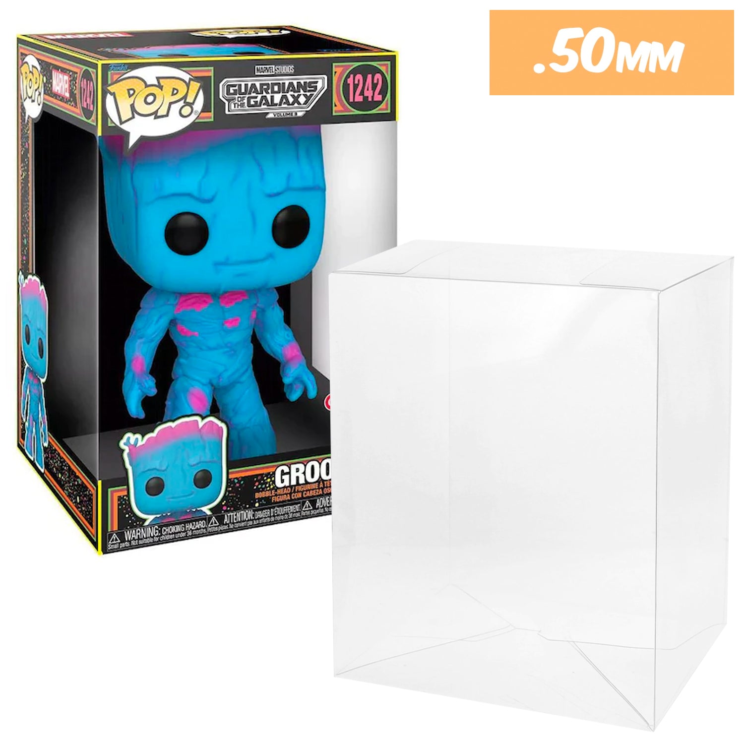 Funko POP! 10 inch Groot Blacklight #1242 Jumbo Size Pop Protector Size ...