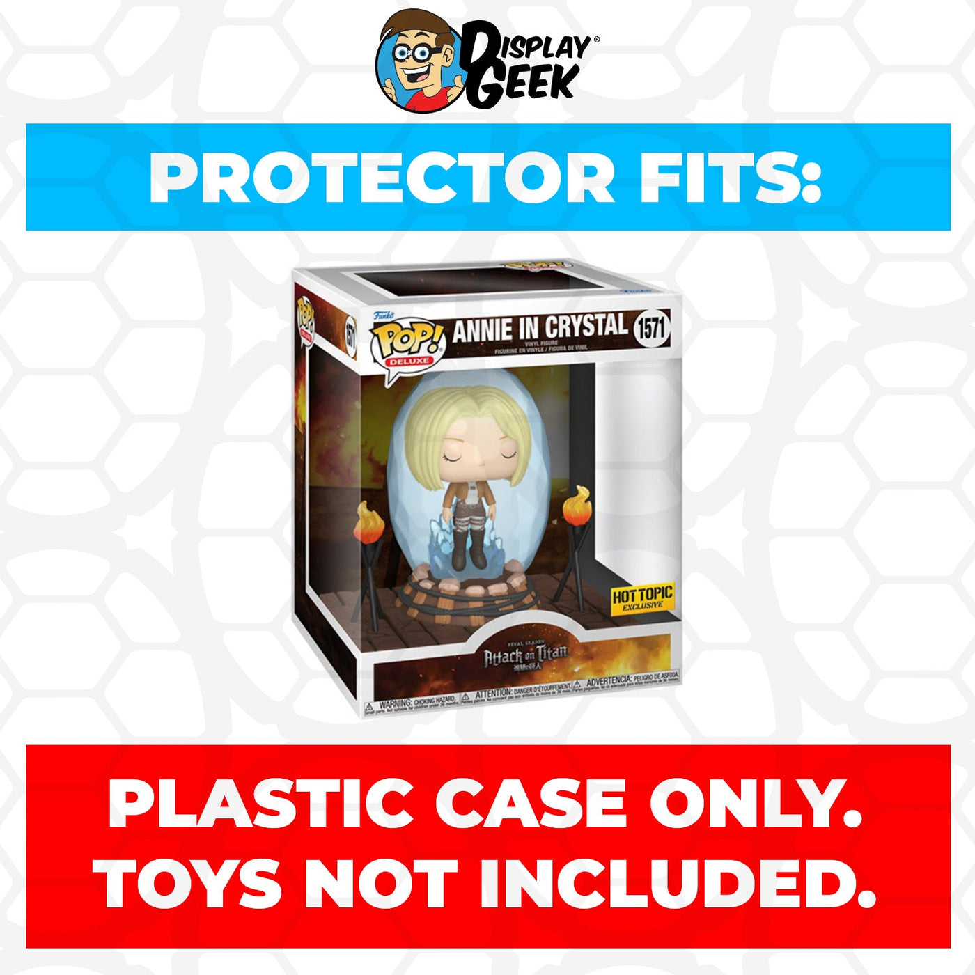 Funko POP! Deluxe Attack on Titan Annie in Crystal #1571 Pop Protector Size Confirmed by Display Geek