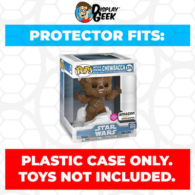 Funko POP! Deluxe Battle at Echo Base: Chewbacca Flocked #374 Pop Protector Size CONFIRMED by Display Geek
