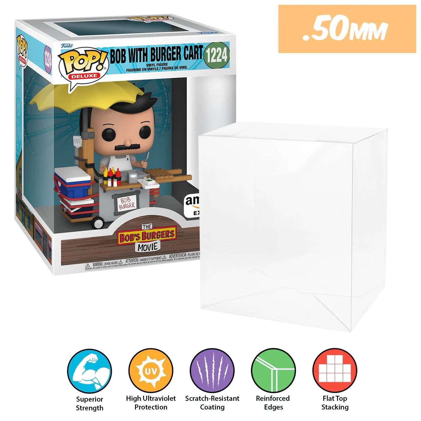 Funko POP! Deluxe Bob with Burger Cart Pop Protector Size CONFIRMED by Display Geek