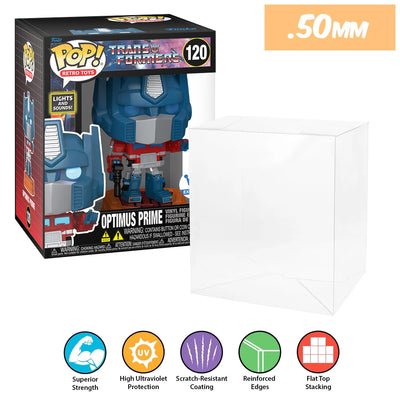 Funko POP! Deluxe Optimus Prime Lights & Sound #485 Pop Protector Size CONFIRMED by Display Geek