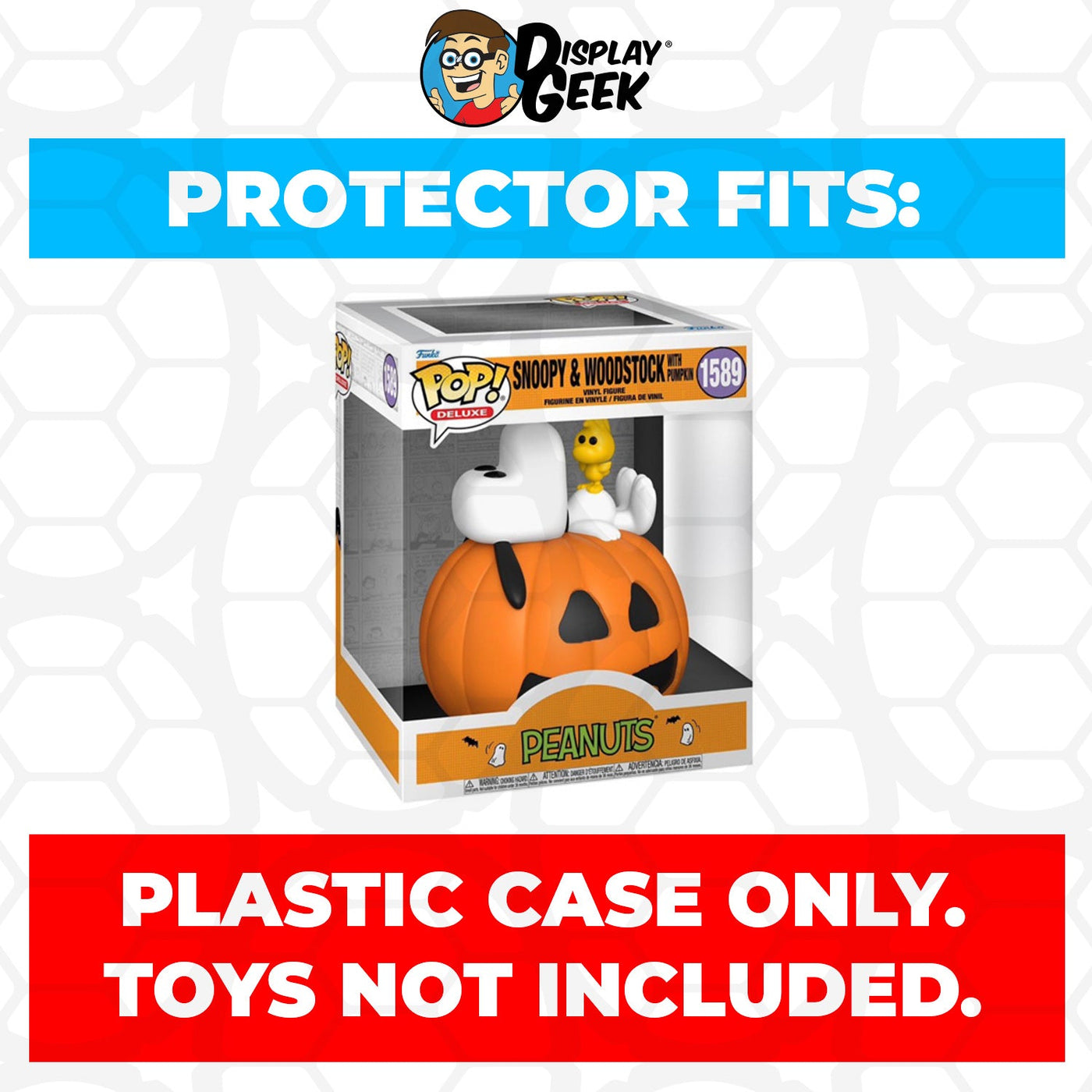 Funko POP! Deluxe Peanuts - Snoopy & Woodstock with Pumpkin #1589 Pop Protector Size CONFIRMED by Display Geek