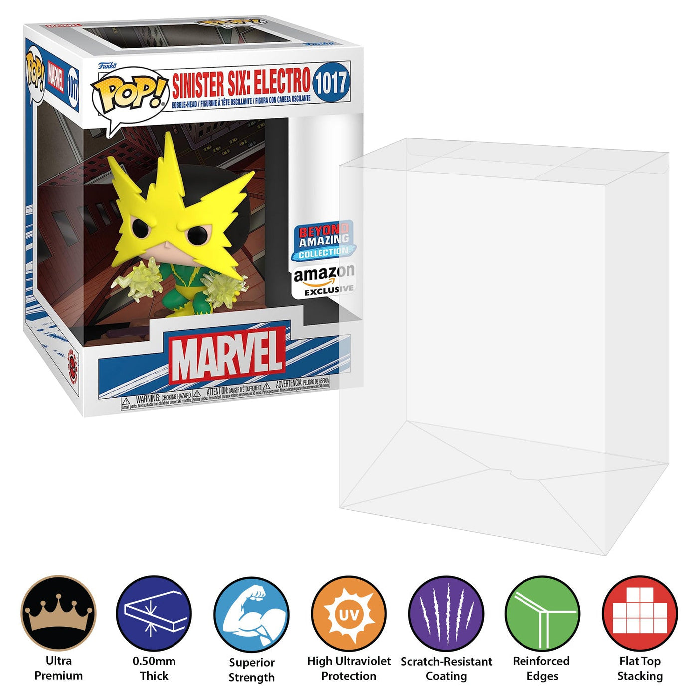 Funko POP! Deluxe Sinister Six: Electro #1017 Pop Protector Size CONFIRMED by Display Geek