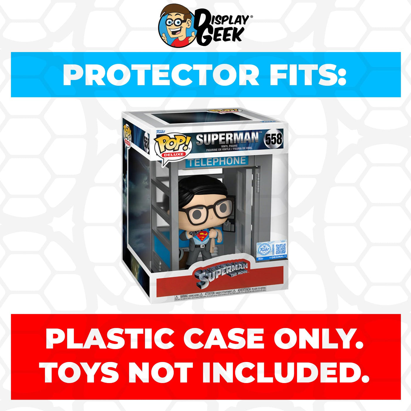 Funko POP! Deluxe Superman Changing In Telephone Booth #558 Pop Protector Size CONFIRMED by Display Geek 