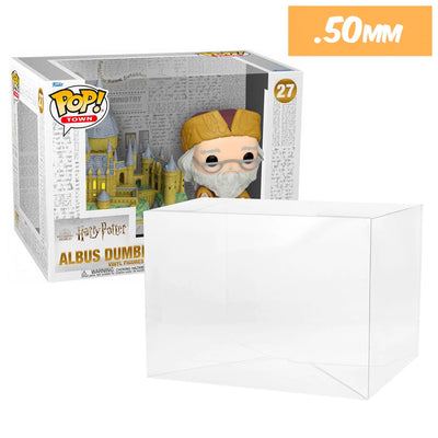 Funko POP! Town Albus Dumbledore with Hogwarts #27 Pop Protector Size CONFIRMED by Display Geek