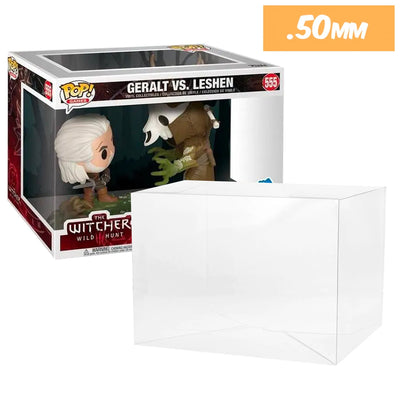 Funko POP! Game Moments Geralt vs Leshen #555 Pop Protector Size CONFIRMED by Display Geek