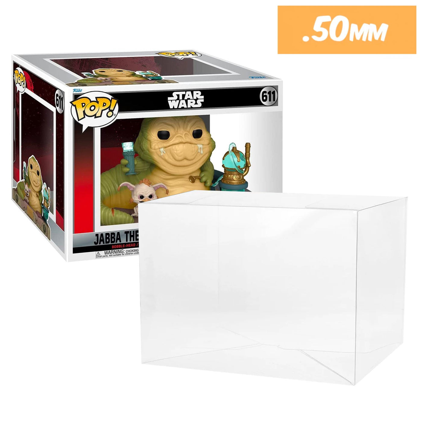Funko POP! Movie Moments Jabba the Hutt & Salacious B. Crumb #611 Pop Protector Size CONFIRMED by Display Geek