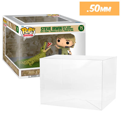 Funko POP! Moment Steve Irwin with Agro the Crocodile #75 Pop Protector Size CONFIRMED by Display Geek