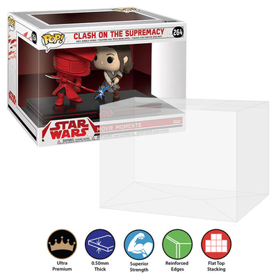 Funko POP! Movie Moments Clash on the Supremacy Rey #264 Pop Protector Size CONFIRMED!