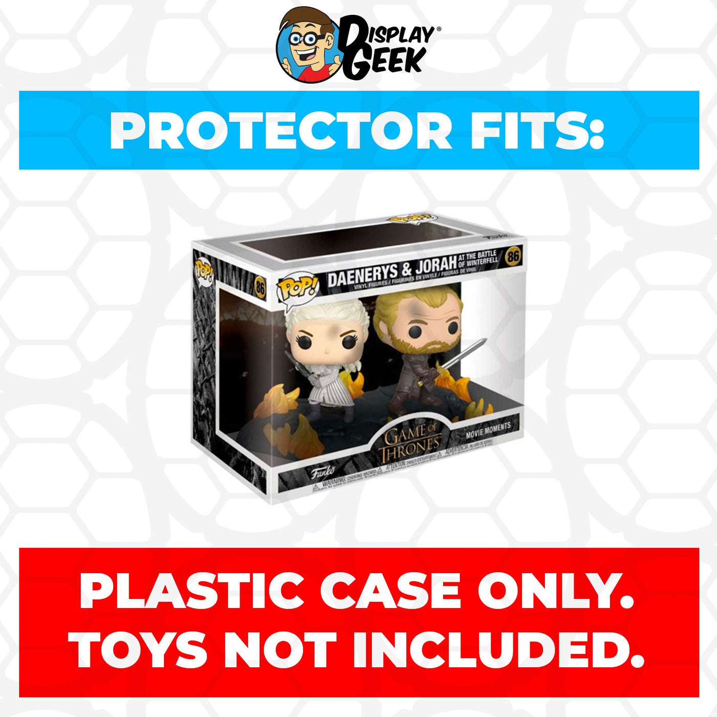 Funko POP! Movie Moments Daenerys & Jorah at the Battle of Winterfell #86 Pop Protector Size Confirmed by Display Geek