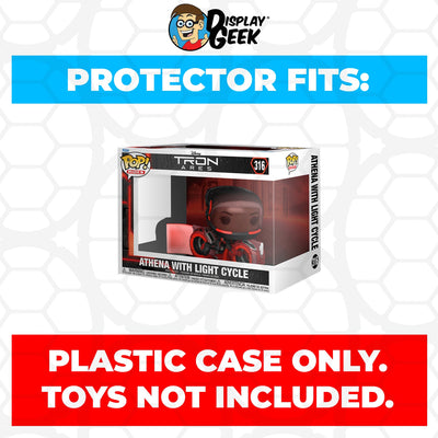 Funko POP! Rides Tron Ares - Athena With Light Cycle #316 Pop Protector Size CONFIRMED by Display Geek