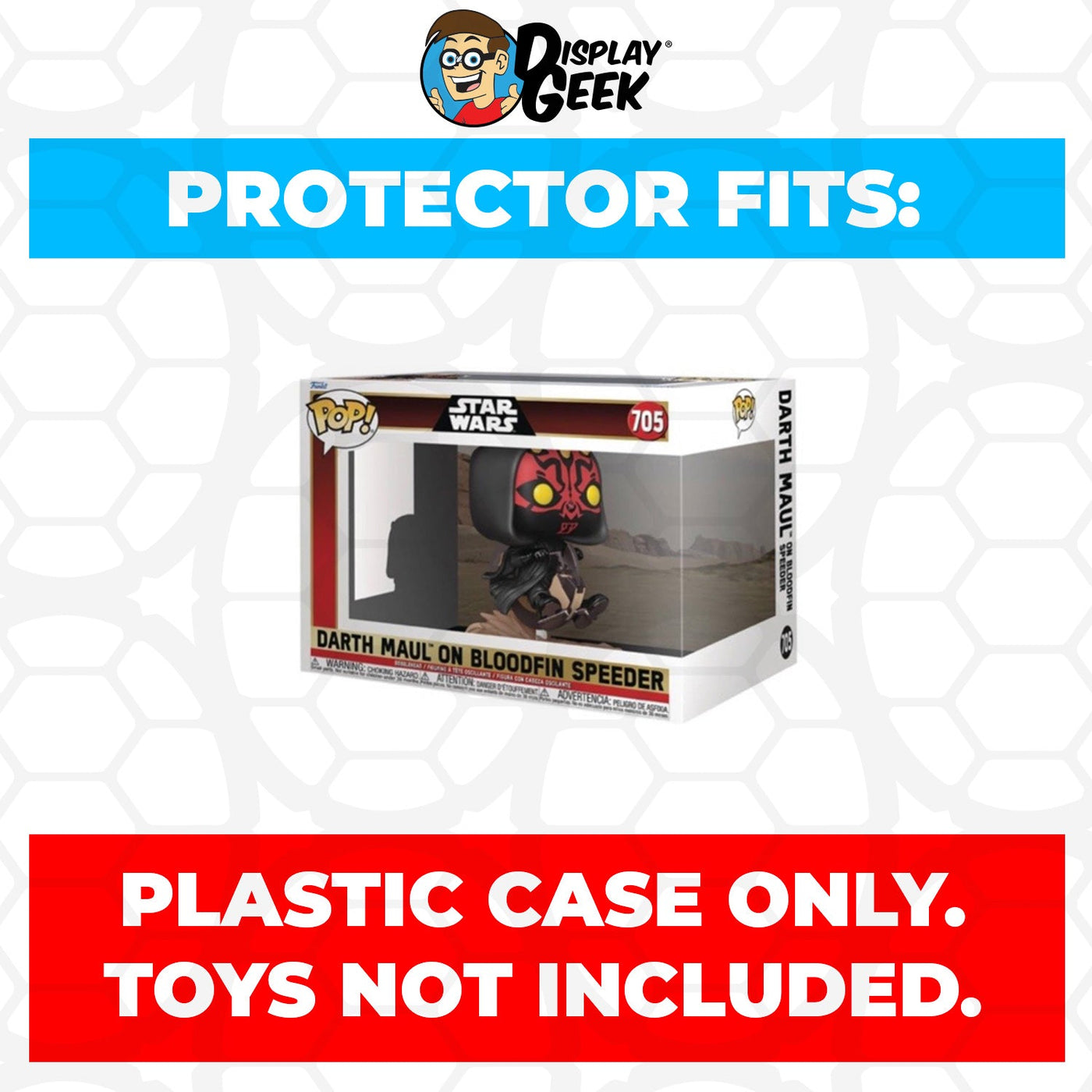 Funko POP! Rides Darth Maul on Bloodfin Speeder #705 Pop Protector Size CONFIRMED by Display Geek