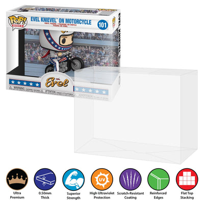 Funko POP! Rides Evel Knievel on Motorcycle #101 Pop Protector Size CONFIRMED!