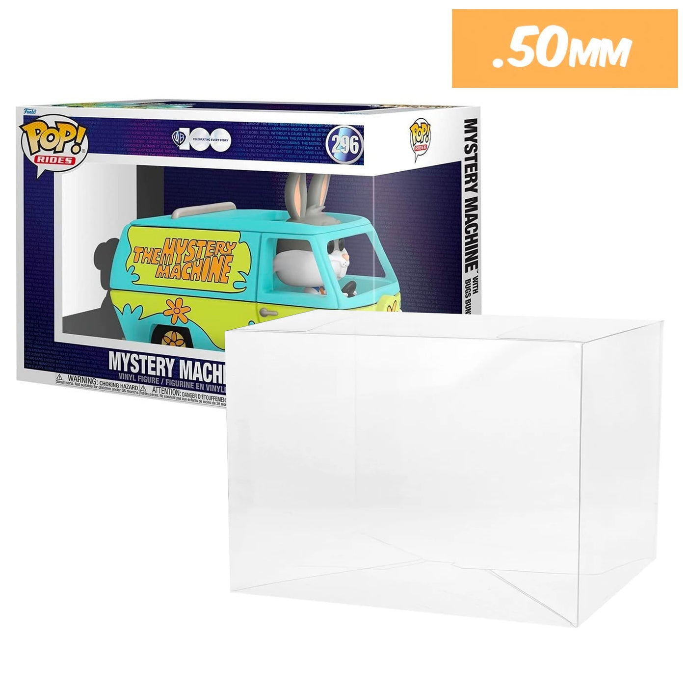 Funko POP! Rides Mystery Machine with Bugs Bunny #296 Pop Protector Size CONFIRMED by Display Geek