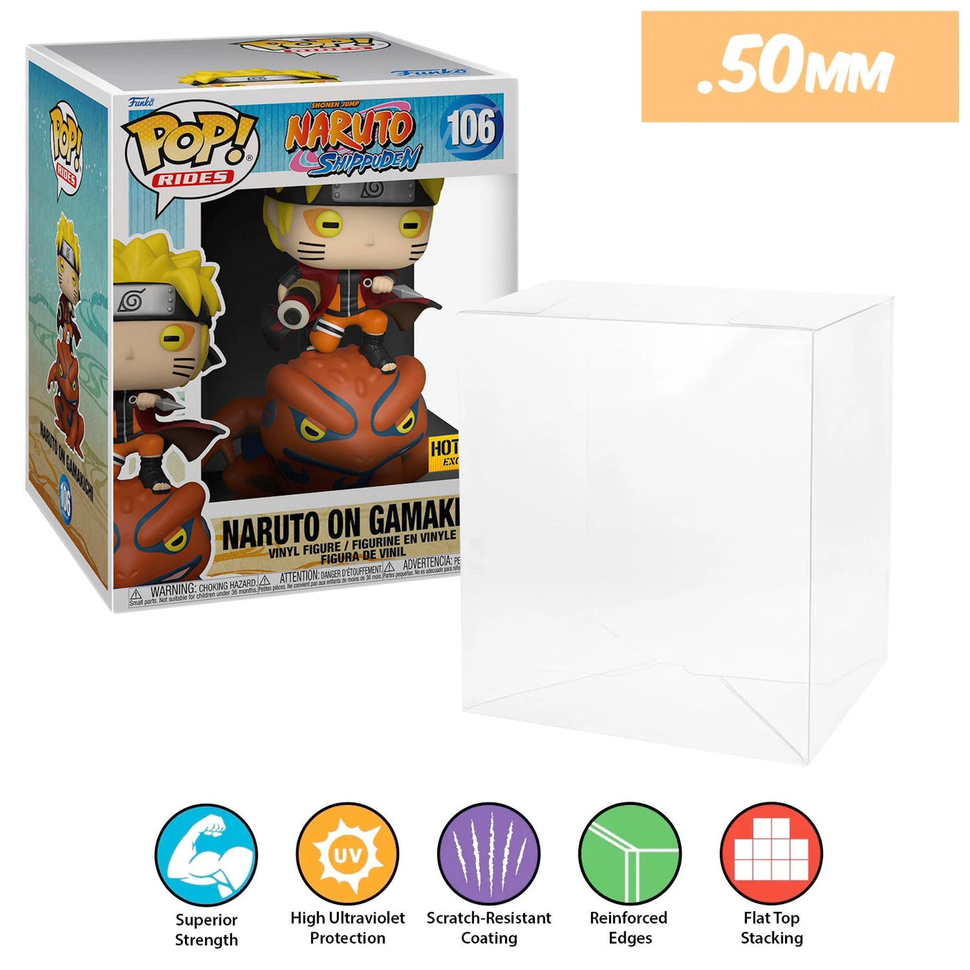 Funko POP! Rides Naruto on Gamakichi #106 Pop Protector Size CONFIRMED by Display Geek