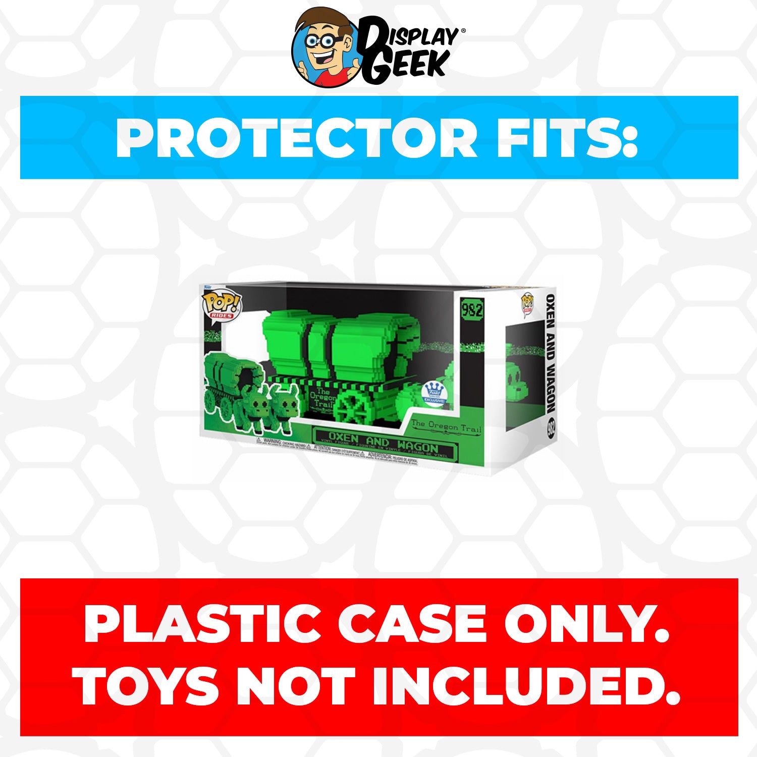 Pop Protector Case For Oregon Trail Oxen & Wagon Funko Pop Rides #982 – Plastic Only