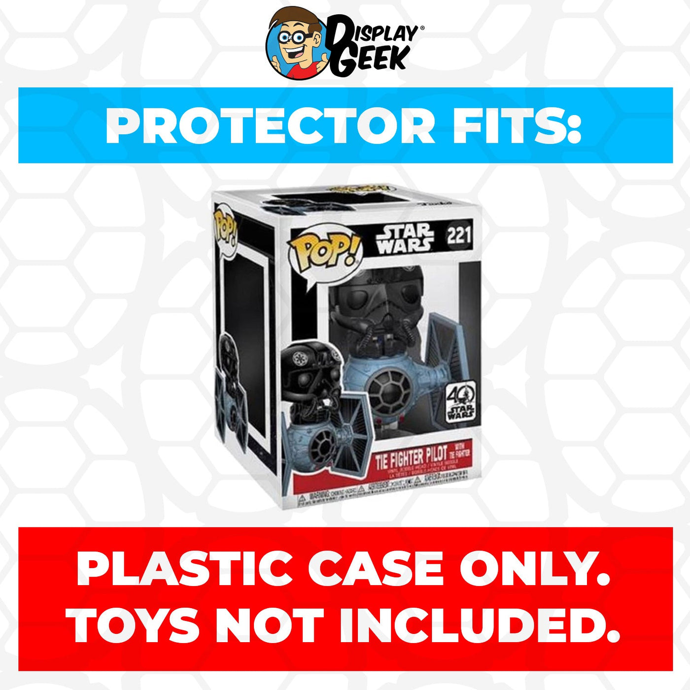 Funko POP! Rides Tie Fighter Pilot with Tie Fighter #221 Pop Protector Size CONFIRMED by Display Geek