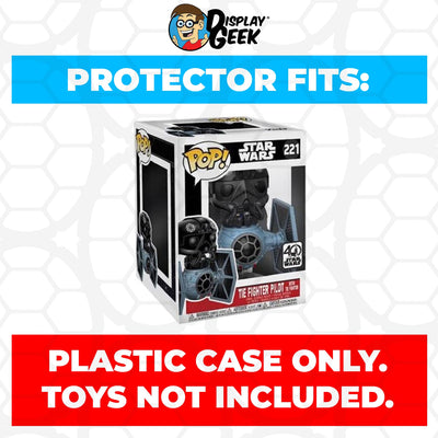 Funko POP! Rides Tie Fighter Pilot with Tie Fighter #221 Pop Protector Size CONFIRMED by Display Geek