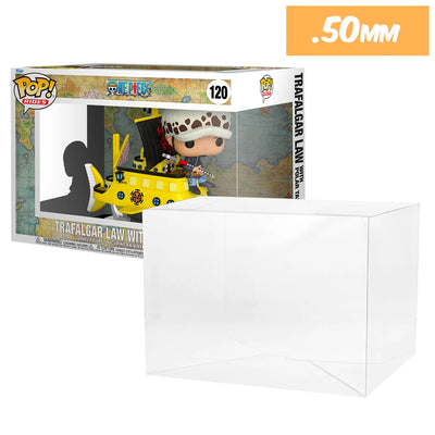 Funko POP! Ride Trafalgar Law with Polar Tang WonderCon #120 Pop Protector Size CONFIRMED by Display Geek