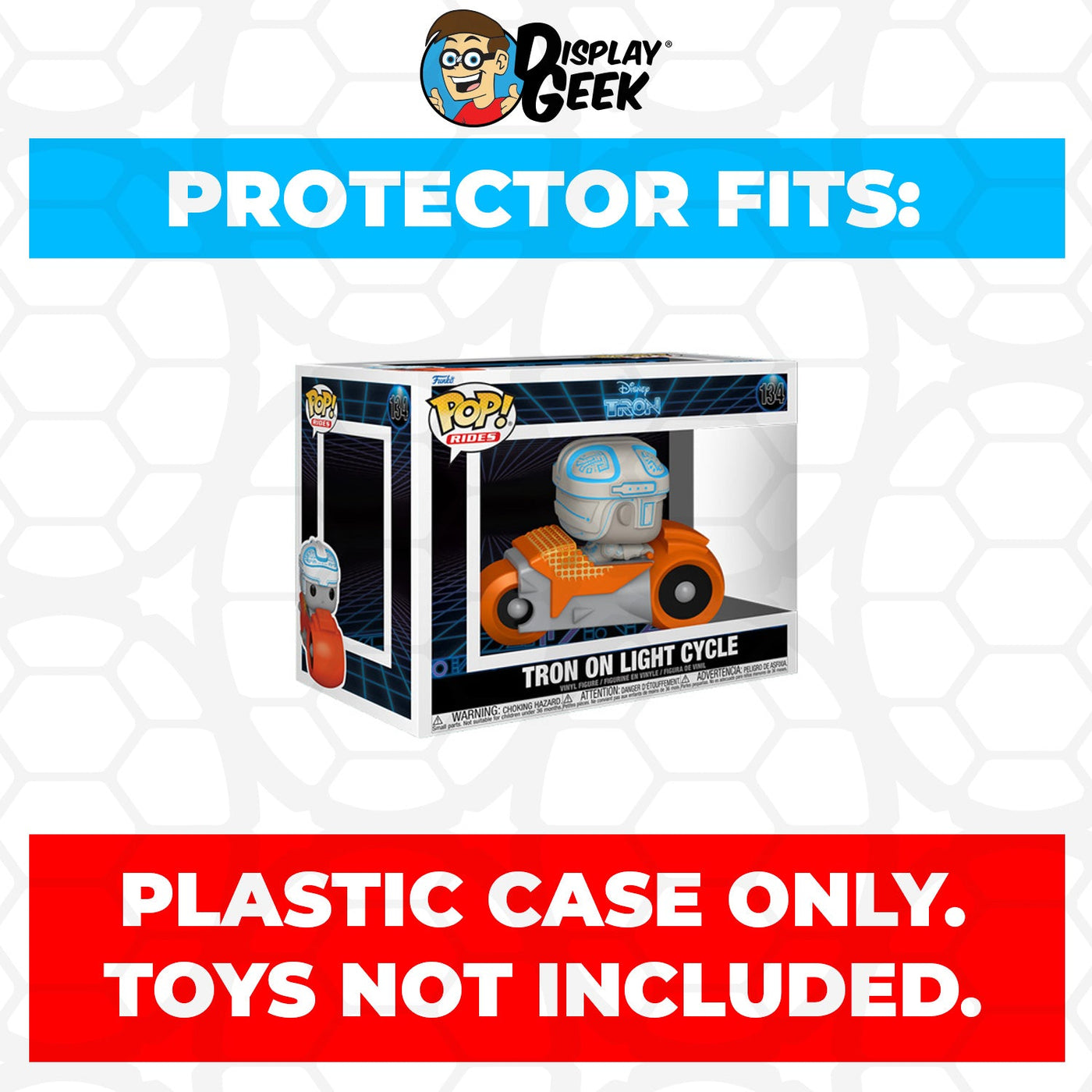 Funko POP! Rides Tron on Light Cycle #134 Pop Protector Size CONFIRMED by Display Geek 
