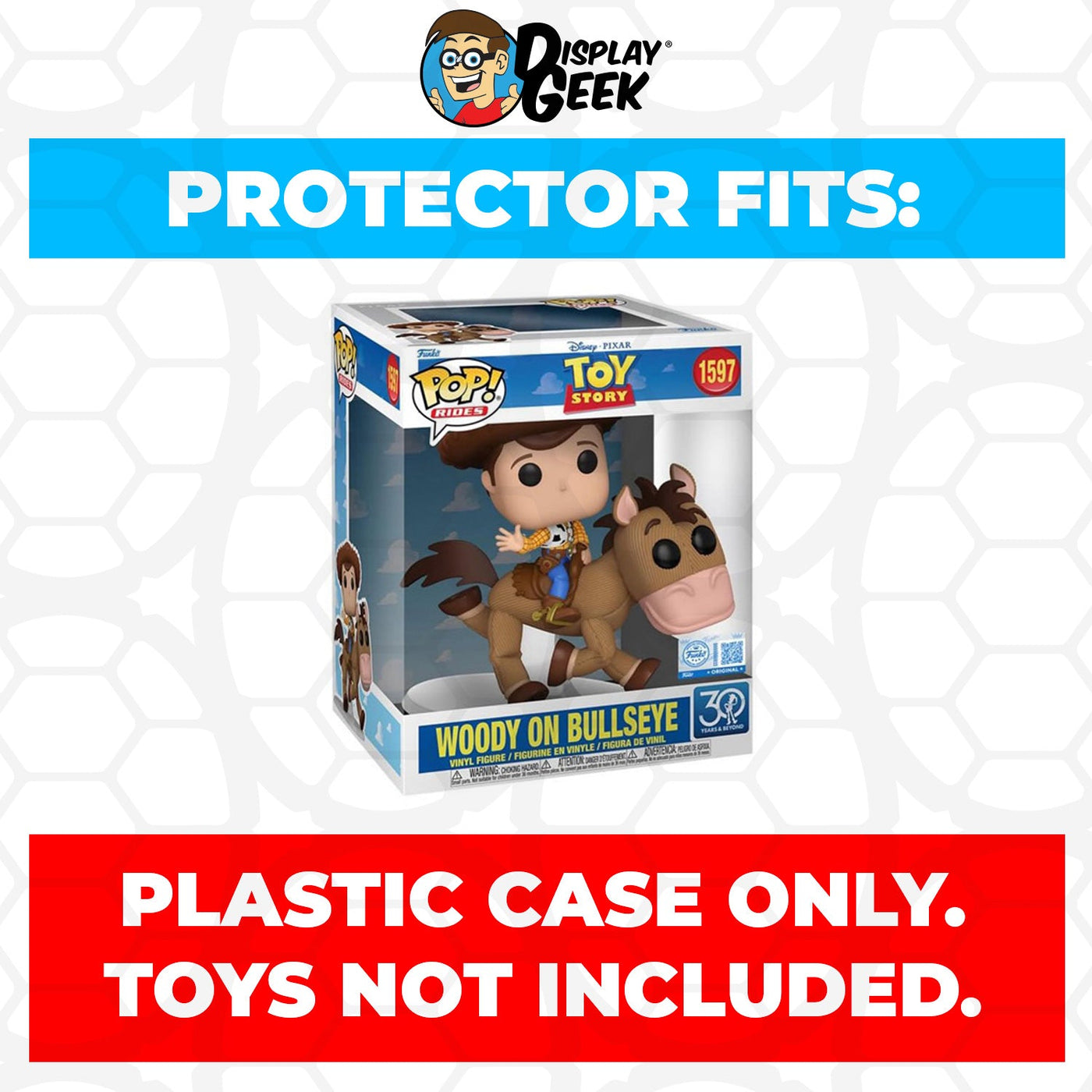 Funko POP! Rides Toy Story - Woody On Bullseye #1597 Pop Protector Size CONFIRMED by Display Geek 