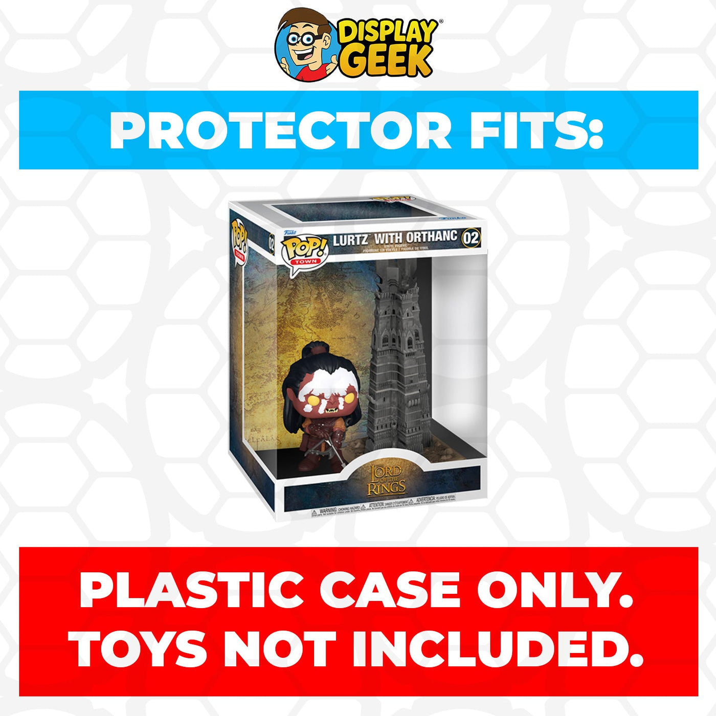 Funko POP! Town Lord of the Rings - Lurtz With Orthanc #02 Pop Protector Size CONFIRMED by Display Geek 