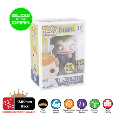 4 INCH GLOW IN THE DARK Pop Protectors for Funko (0.60mm thick, UV & Scratch Resistant) 6.25h x 4.5w x 3.5d