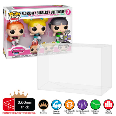 3 Pack Standard Box Funko Pop Protectors - 0.60mm Thick UV Resistant Funko Pop Shield Protectors - The Best Quality Ultra Premium, Superior Strength, High Ultraviolet Protection, Scratch Resistant Coating, Reinforced Edges, Flat Top Stacking