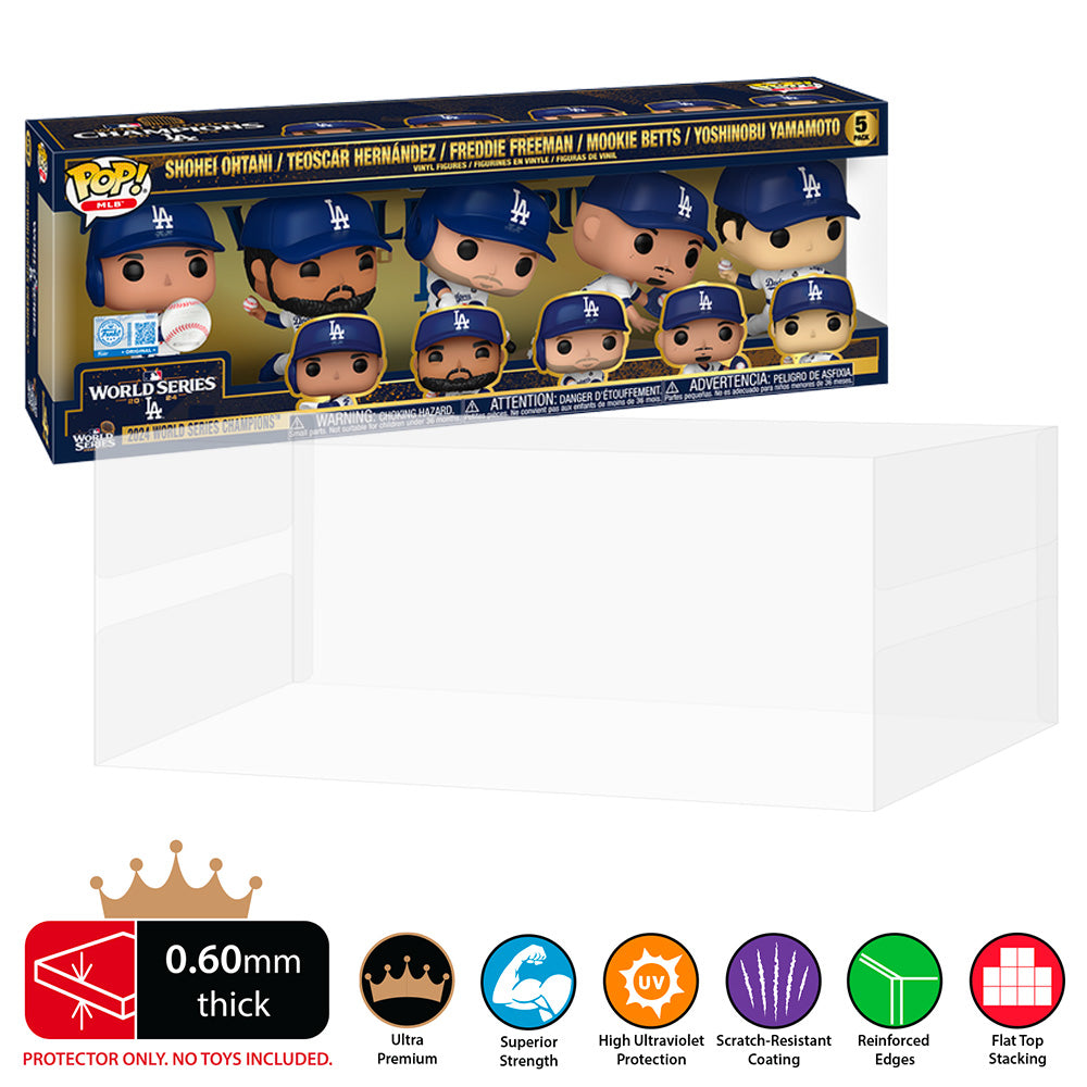 5 Pack Standard Box Funko Pop Protectors - 0.60mm Thick UV Resistant Funko Pop Shield Protectors - The Best Quality Ultra Premium, Superior Strength, High Ultraviolet Protection, Scratch Resistant Coating, Reinforced Edges, Flat Top Stacking