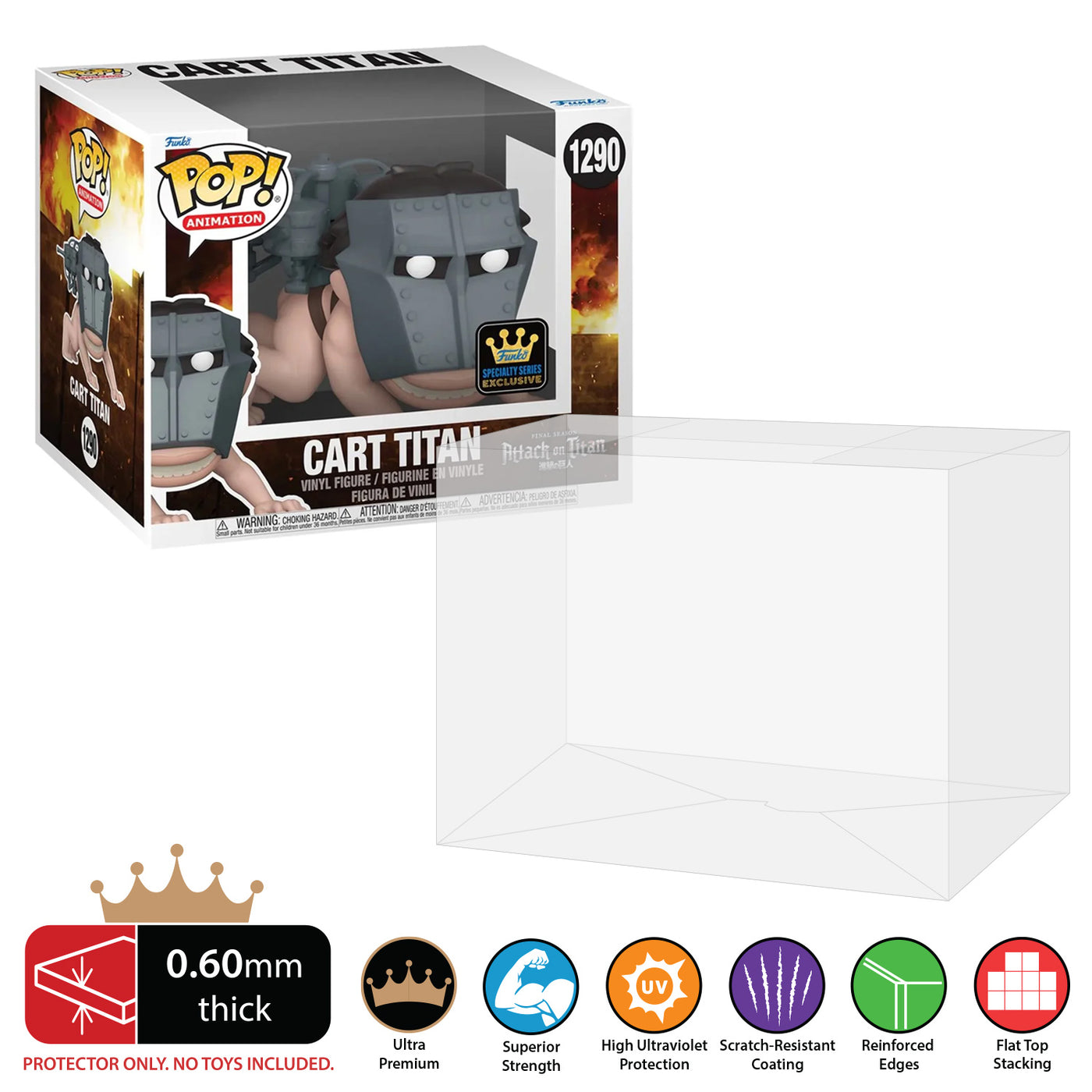 6 INCH SIDEWAYS Pop Protectors for Funko (0.60mm thick, UV & Scratch Resistant) 6.5h x 8w x 5.5d