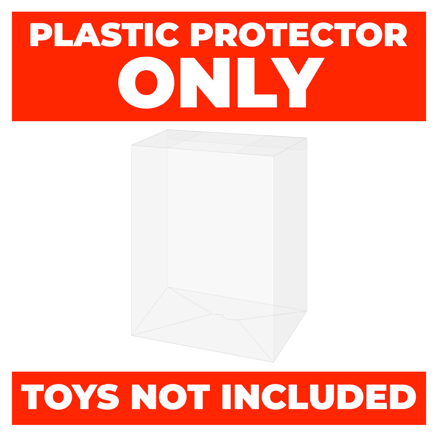 Toys not Included - Funko Pop Protectors - 0.60mm Thick UV Resistant Funko Pop Shield Protectors - The Best Quality Ultra Premium, Superior Strength, High Ultraviolet Protection, Scratch Resistant Coating, Reinforced Edges, Flat Top Stacking