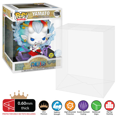 6 inch Super Size Funko Pop Protectors - 0.60mm Thick UV Resistant Funko Pop Shield Protectors - The Best Quality Ultra Premium, Superior Strength, High Ultraviolet Protection, Scratch Resistant Coating, Reinforced Edges, Flat Top Stacking