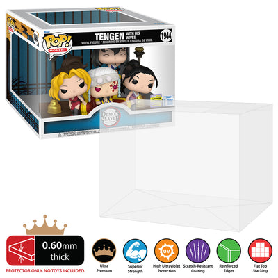 Pop protector for Demon Slayer Tengen with his Wives Pop Moment #1944 - 0.60mm Thick UV Resistant Funko Pop Shield Protectors - The Best Quality Ultra Premium, Superior Strength, High Ultraviolet Protection, Scratch Resistant Coating, Reinforced Edges, Flat Top Stacking