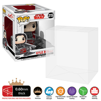 POP RIDES KYLO REN TIE FIGHTER Pop Protectors for Funko (0.60mm thick, UV & Scratch Resistant) 7h x 6w x 7d
