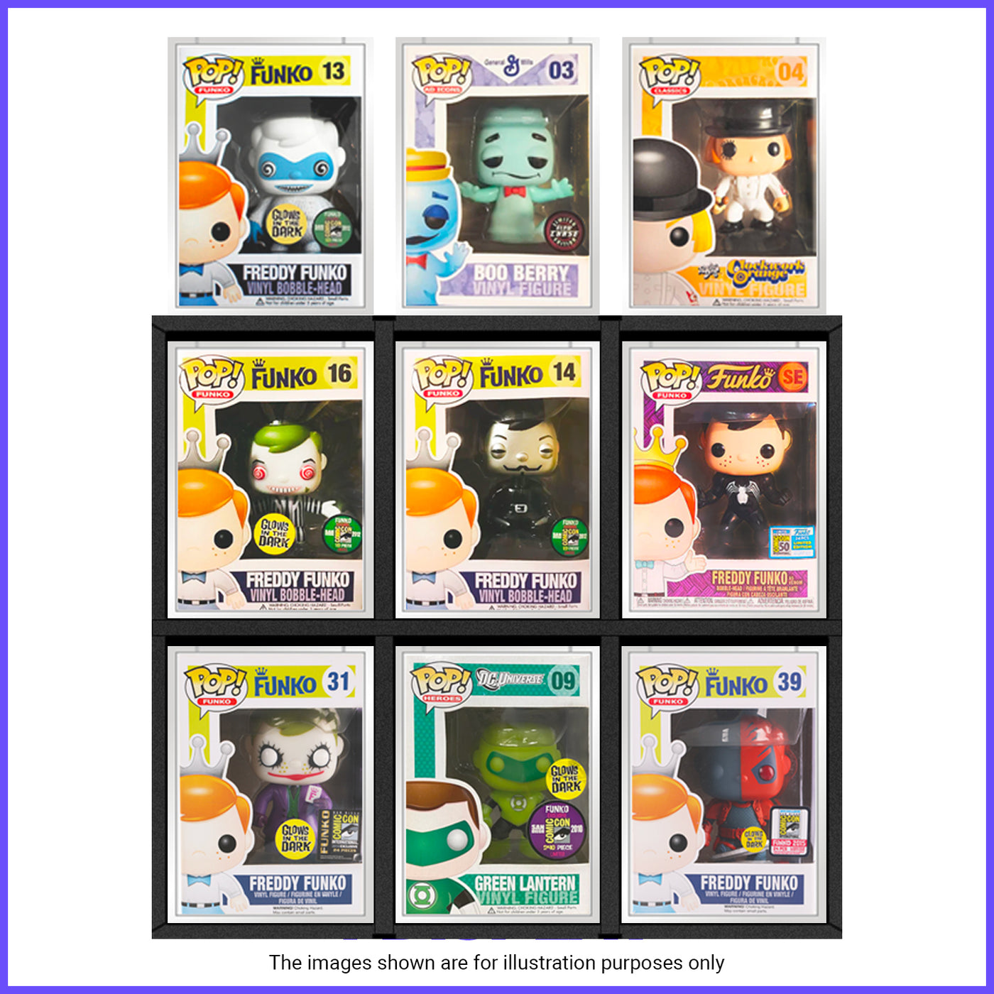 1 x GRAIL KUBBIE BLACK (3x2) - In Box Display Case for Funko Pops in Acrylic Hard Stack Armor (Cardboard)