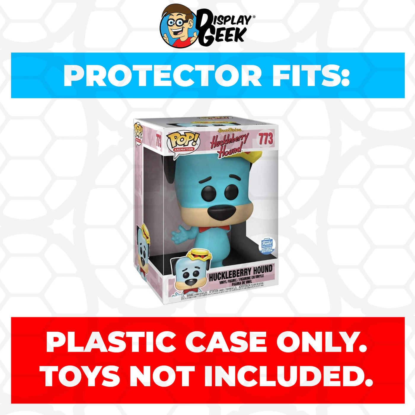 Pop Protector for 10 inch Huckleberry Hound Blue #73 Jumbo Funko Pop on The Protector Guide App by Display Geek