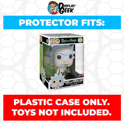 Pop Protector for 10 inch Rick with Portal Gun #665 Jumbo Funko Pop on The Protector Guide App by Display Geek